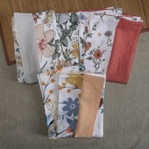 Couture zéro déchet Lot de serviette de table 100% coton fleurs d'automne